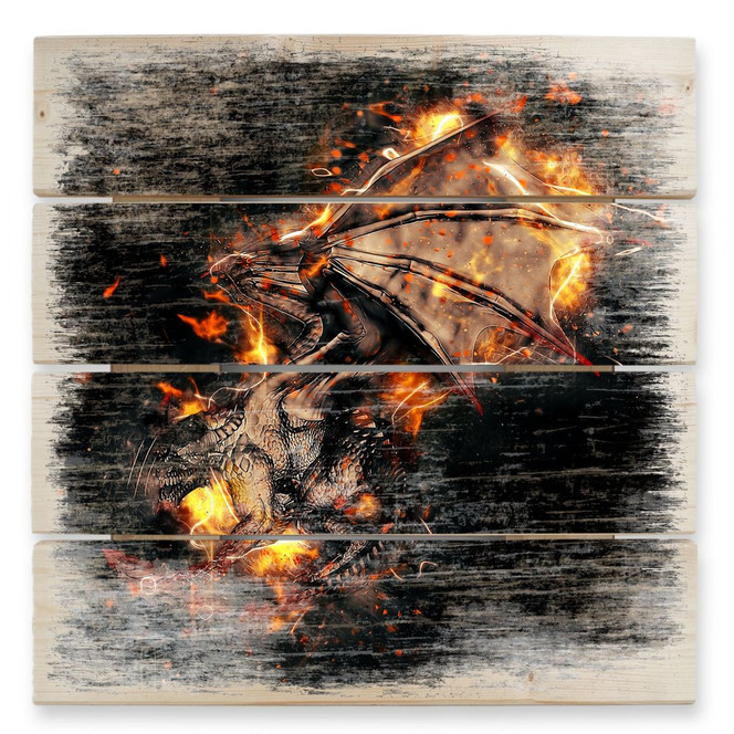 Holzbild Fireflight - 40 x 41.5 cm
