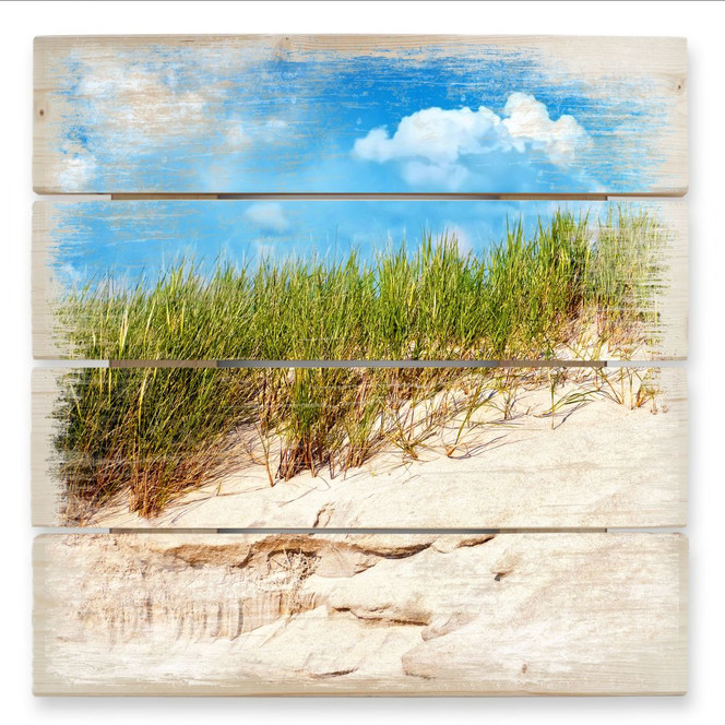 Holzbild Ostsee Dünenlandschaft - 40 x 41.5 cm