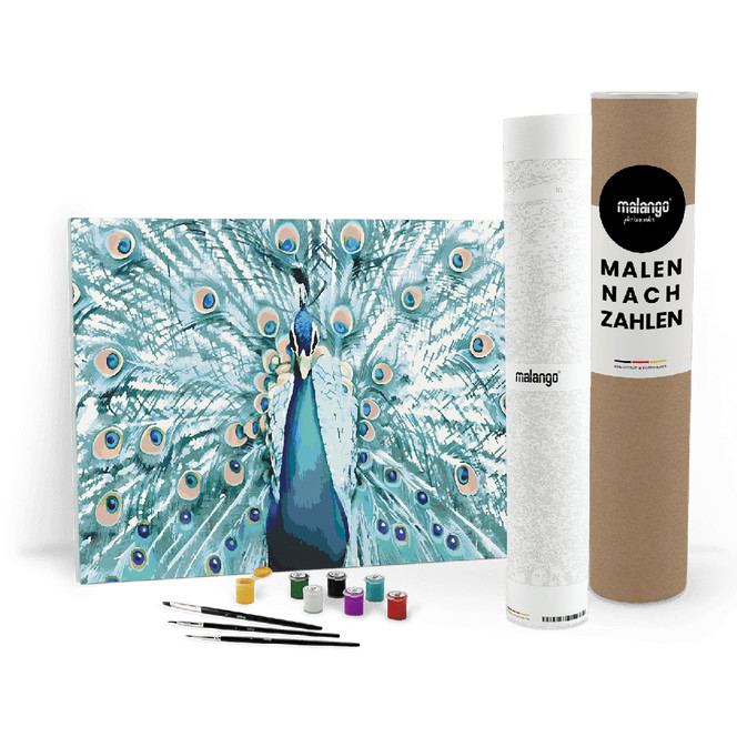 Malen nach Zahlen Leinwandbild - Pfau Patricio