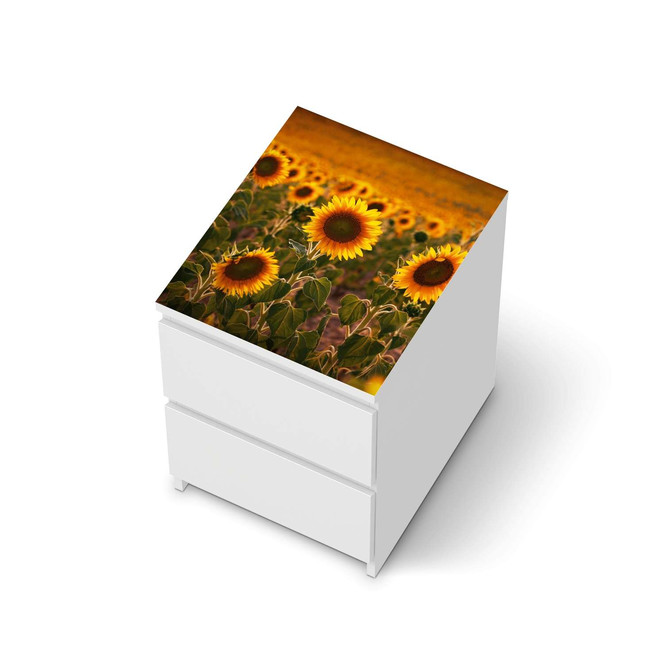 Möbelfolie IKEA Malm Kommode 2 Schubladen oben - Sunflowers- Bild 1