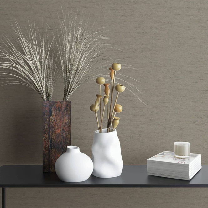 Vliestapete in leicht melierte Optik als Uni braun Struktur