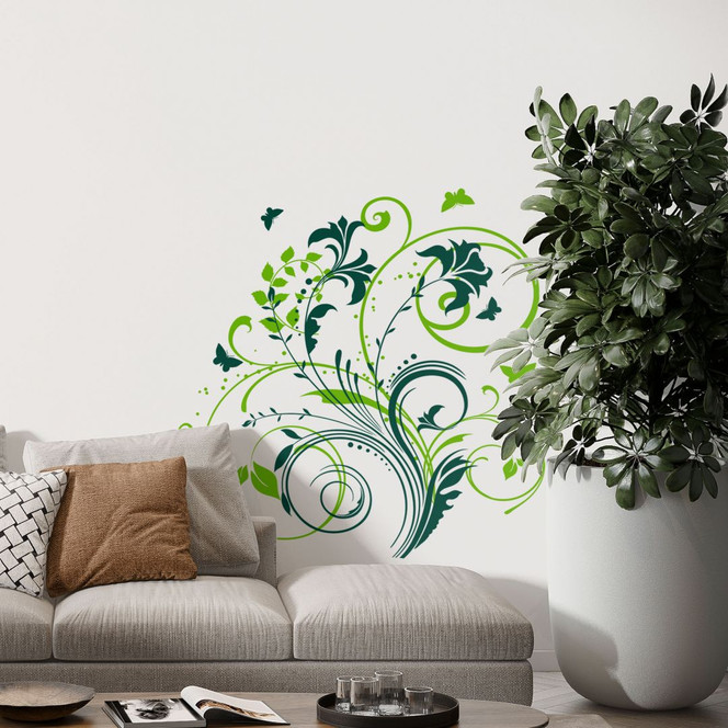 Wandtattoo Blumenranke 10 (2-farbig)