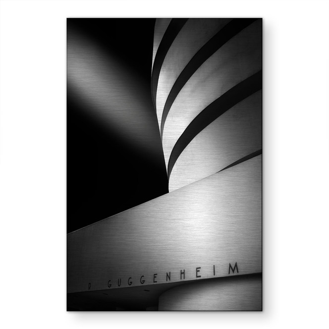 Alu-Dibond gebürstet mit Silbereffekt - Guggenheim Fassade Architektur - Ruiz Dueso