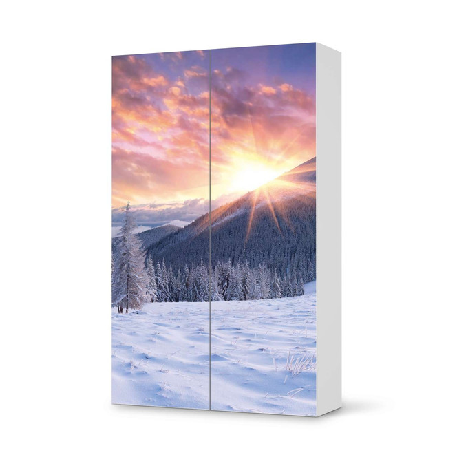 Klebefolie IKEA Besta Schrank 2 Türen (hoch) - Zauberhafte Winterlandschaft- Bild 1