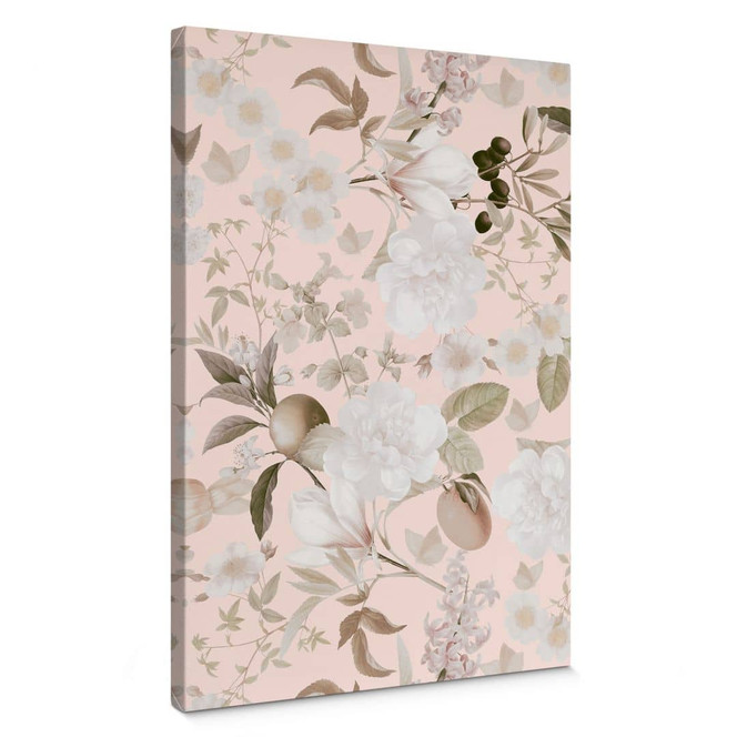 Leinwandbild Boho-Illustration mit Blumen und Früchten - UN Designs