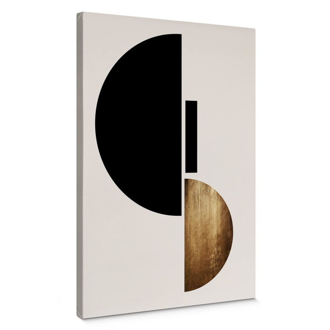 Leinwandbild Kubistika - Goldenes Gepräge