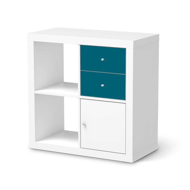 Möbelfolie IKEA Kallax Regal Schubladen - Türkisgrün Dark- Bild 1