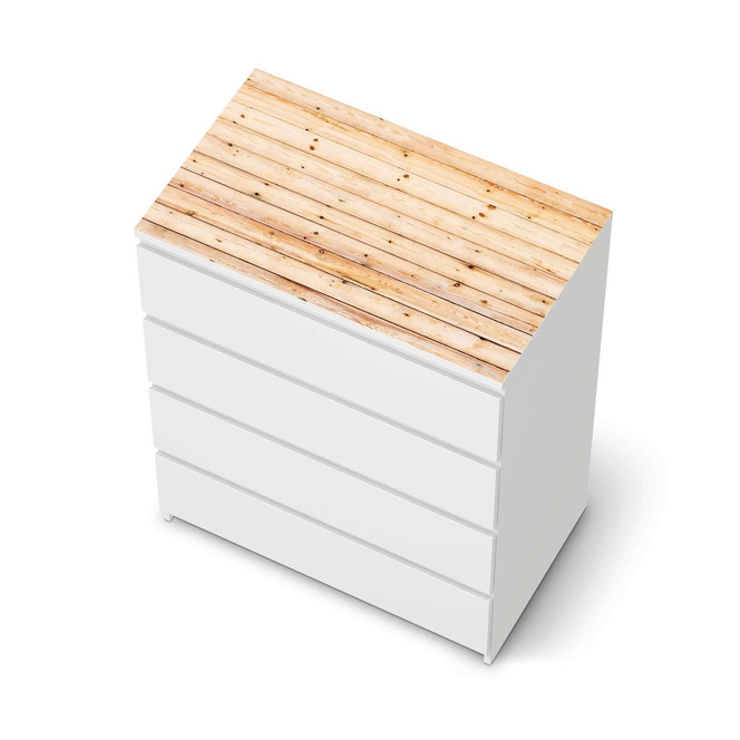 Möbelfolie IKEA Malm Kommode 4 Schubladen oben - Bright Planks- Bild 1