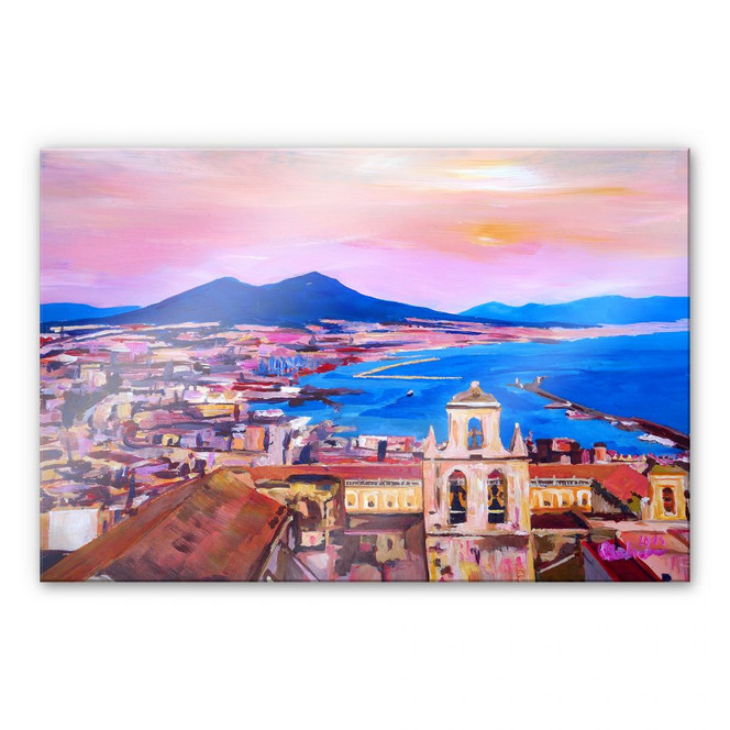Acrylglasbild Bleichner - Naples with Mount Vesuvio