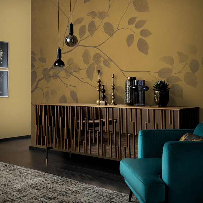 Blättermotivtapete Big Pictures beige 4.50 x 2.70 m