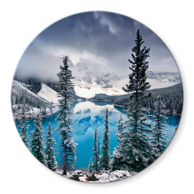 Glasbild Cole - Kalter Seeblick - Rund