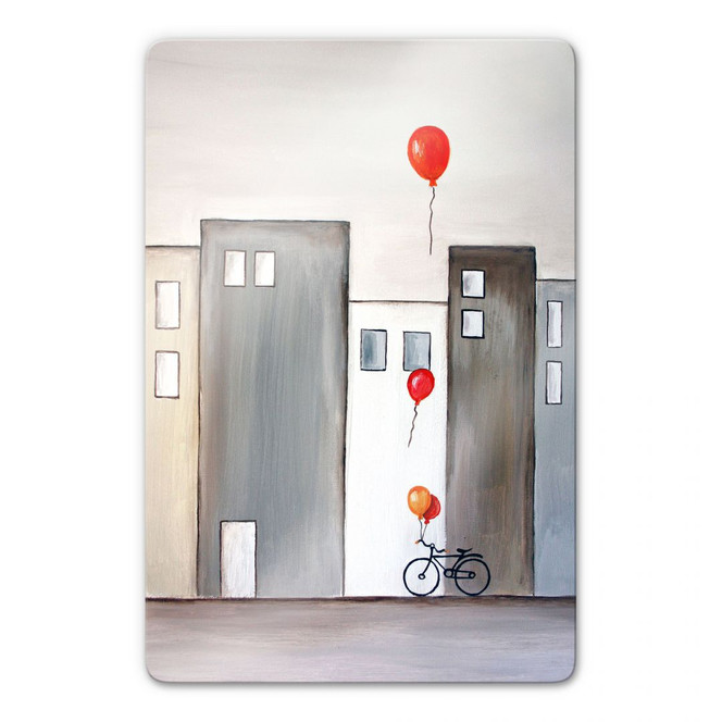 Glasbild Melz - Der Ballonverkäufer