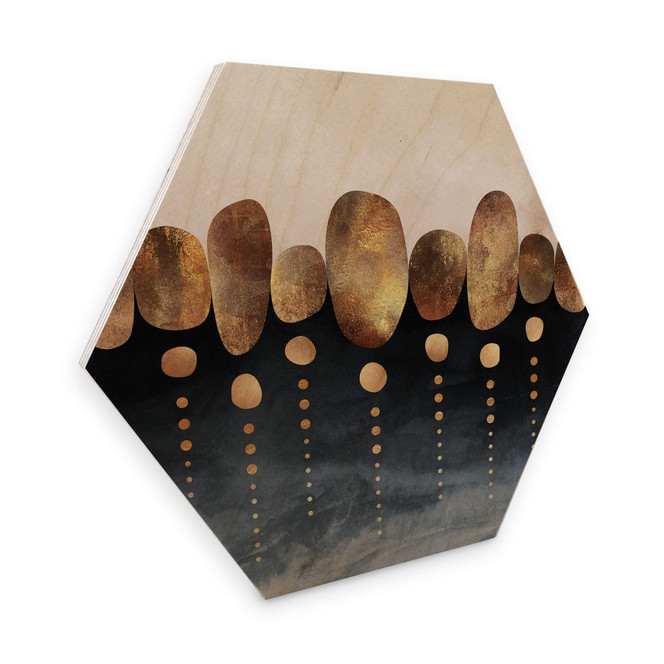 Hexagon - Holz Birke-Furnier Fredriksson - Natürliche Abstraktion