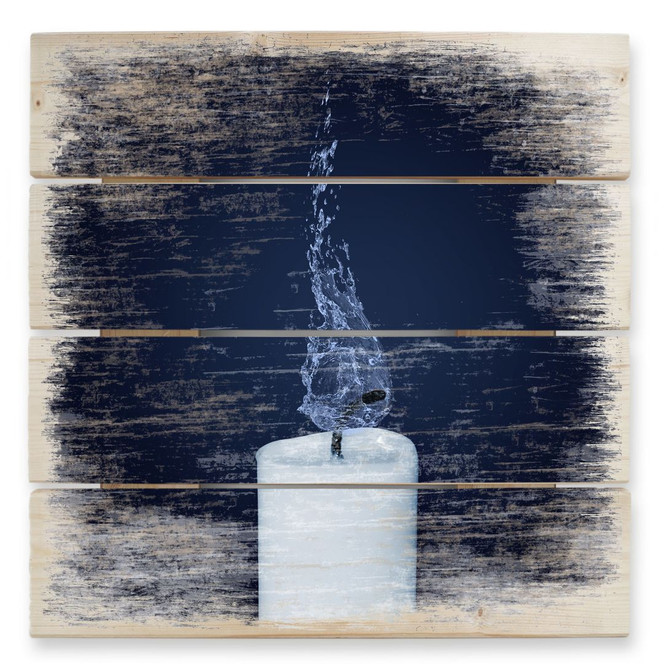 Holzbild Erloschen - 40 x 41.5 cm