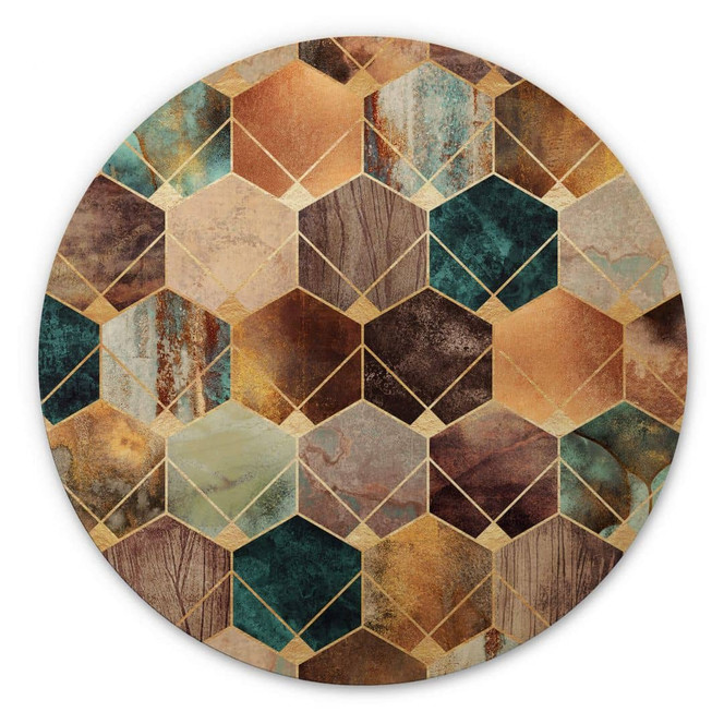 Holzbild Fredriksson - Gold und Kupfer - Rund