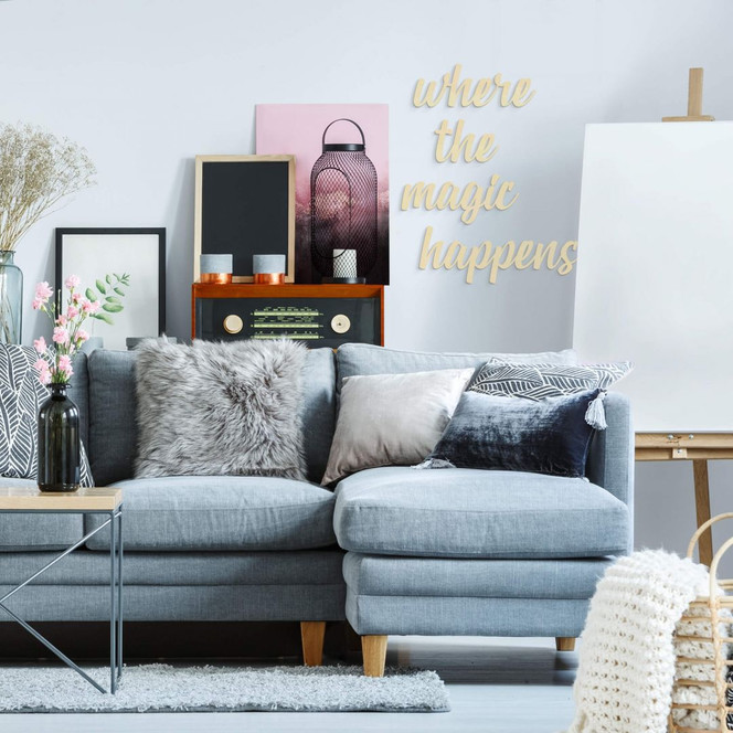 Holzbuchstaben Pappel Where the magic happens