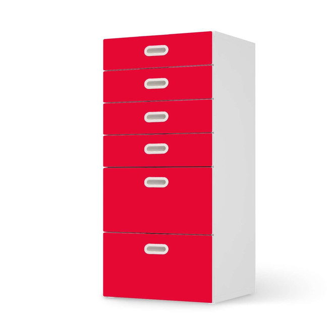 Klebefolie IKEA Stuva / Fritids Kommode - 6 Schubladen - Rot Light- Bild 1