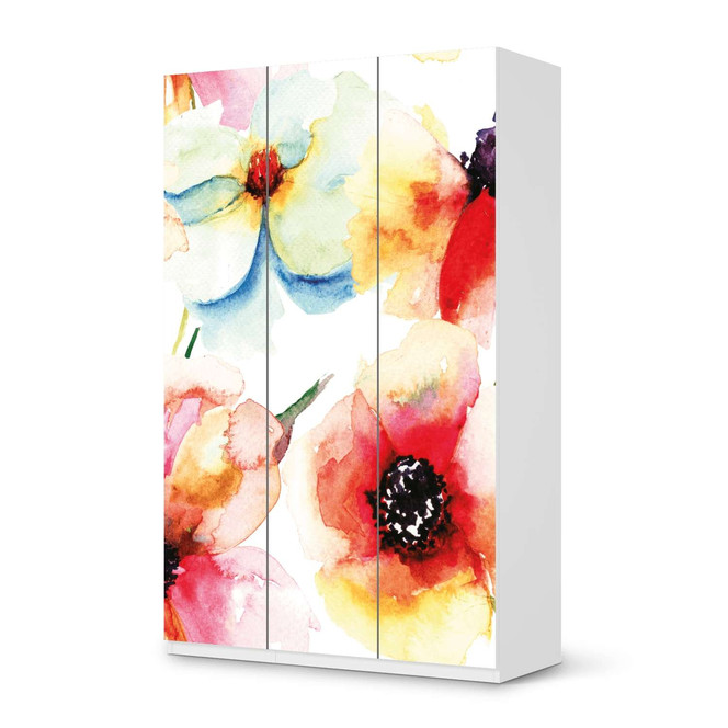 Möbelfolie IKEA Pax Schrank 236cm Höhe - 3 Türen - Water Color Flowers- Bild 1