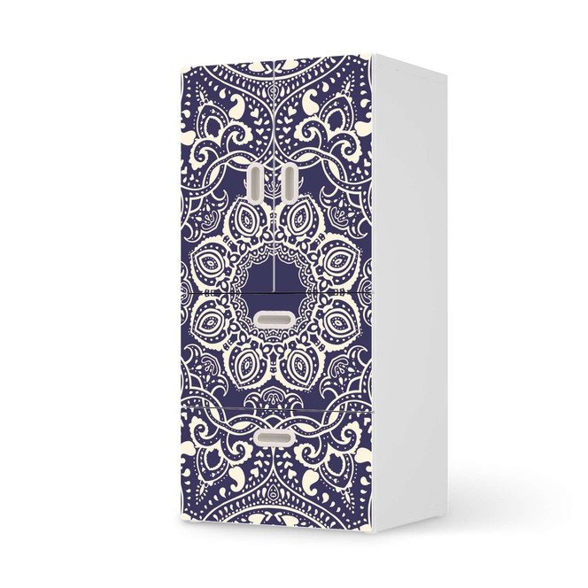 Möbelfolie IKEA Stuva / Fritids - 2 Schubladen und 2 kleine Türen - Blue Mandala- Bild 1