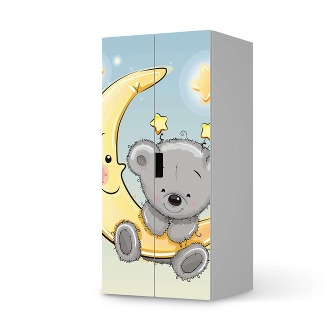Möbelfolie IKEA Stuva / Malad Schrank - 2 grosse Türen - Teddy und Mond- Bild 1