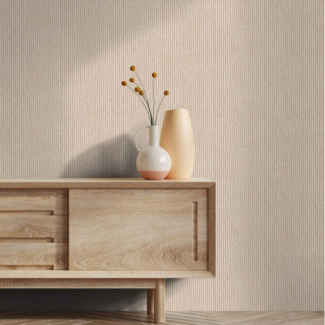 Vliestapete in gewebter Optik beige Grafisch