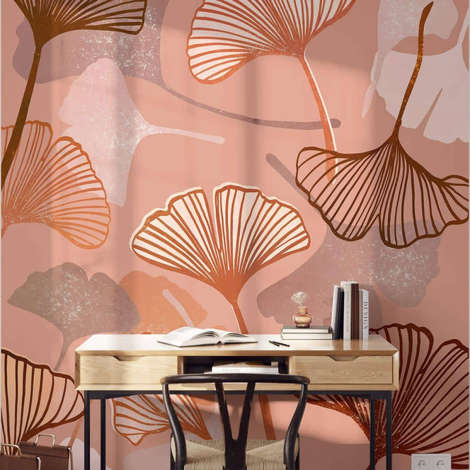 Fototapete Goed Blauw - Ginkgo