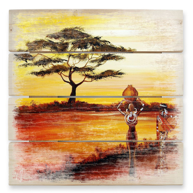 Holzbild Fedrau - Afrika - 40 x 41.5 cm