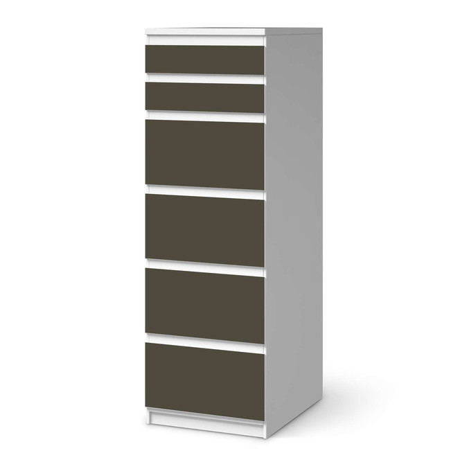 Klebefolie IKEA Malm Kommode 6 Schubladen (schmal) - Braungrau Dark- Bild 1