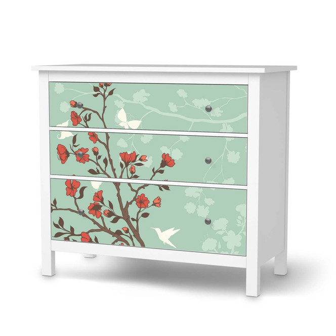 Möbelfolie IKEA Hemnes Kommode 3 Schubladen - Blütenzauber- Bild 1