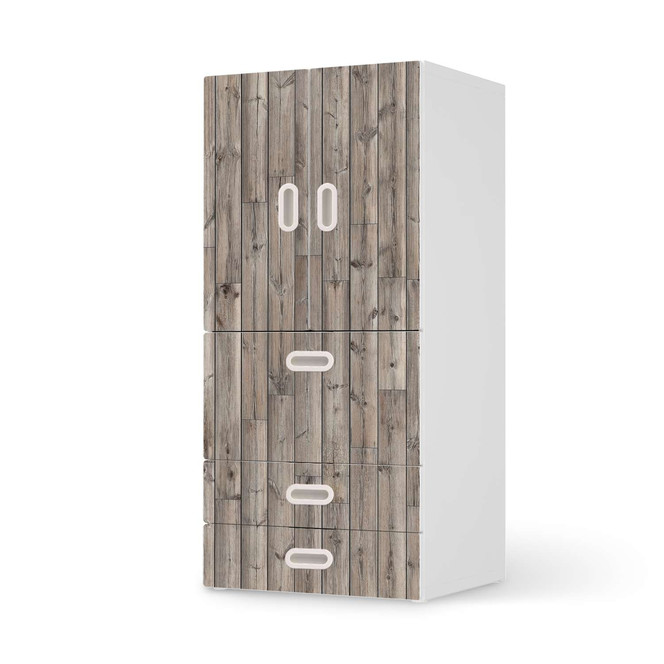 Möbelfolie IKEA Stuva / Fritids - 3 Schubladen und 2 kleinen Türen - Dark washed- Bild 1