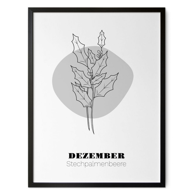 Personalisierbares Poster Monatsblume Dezember