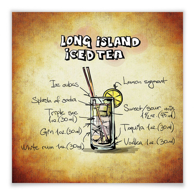 Poster Long Island Iced Tea - Rezept