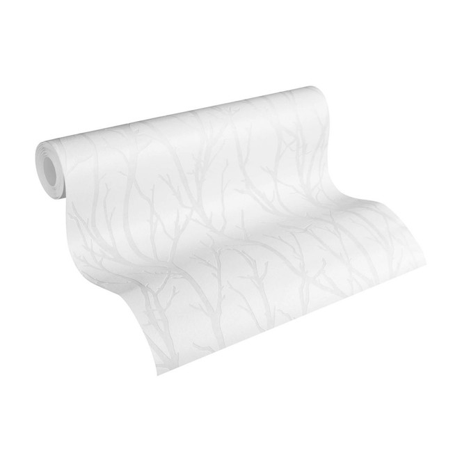 A.S. Création Vliestapete Meistervlies Tapete mit Ästen überstreichbar weiss