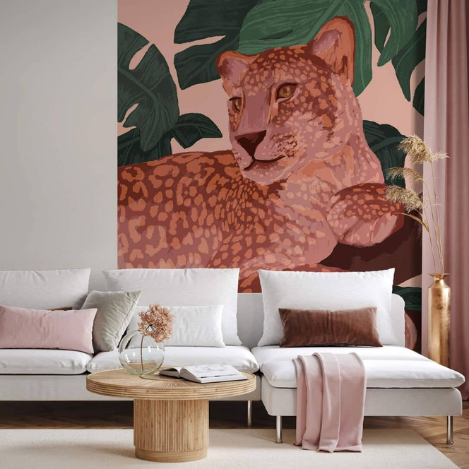 Fototapete Goed Blauw - Goldener Panther