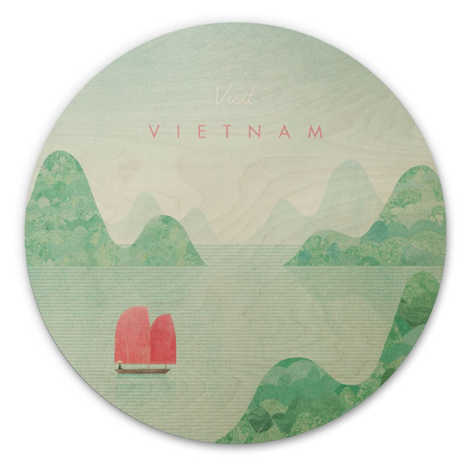 Holzbild Halong-Bucht auf Vietnam-Reisen - Rivers - Rund