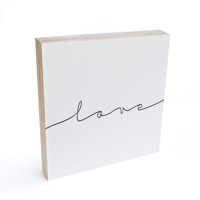 Holzbild zum Hinstellen - Love - 15x15cm - Bild 1