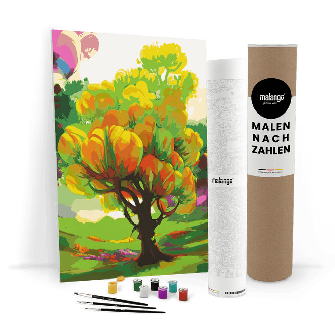 Malen nach Zahlen Leinwandbild - Isabellas Blumenbaum