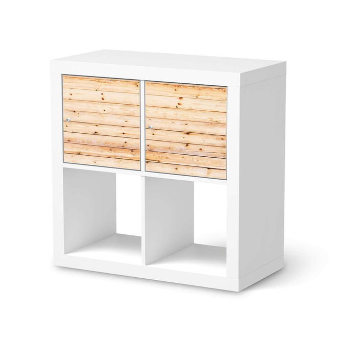 Möbelfolie IKEA Kallax Regal 2 Türen (quer) - Bright Planks- Bild 1