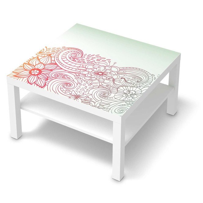Möbelfolie IKEA Lack Tisch 78x78cm - Floral Doodle- Bild 1
