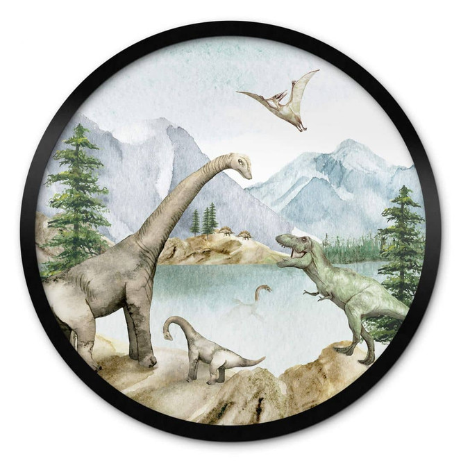 Poster Kikki Belle - Dinowelt - Rund