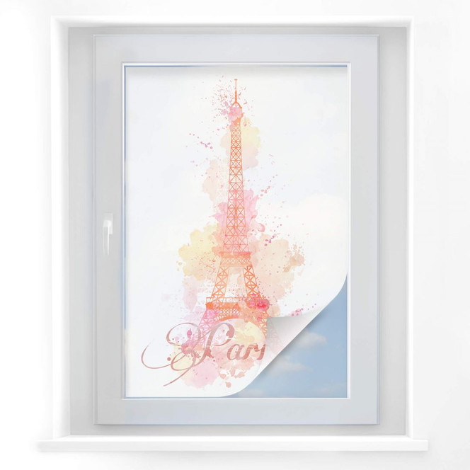 Sichtschutzfolie La Tour Eiffel Aquarelle