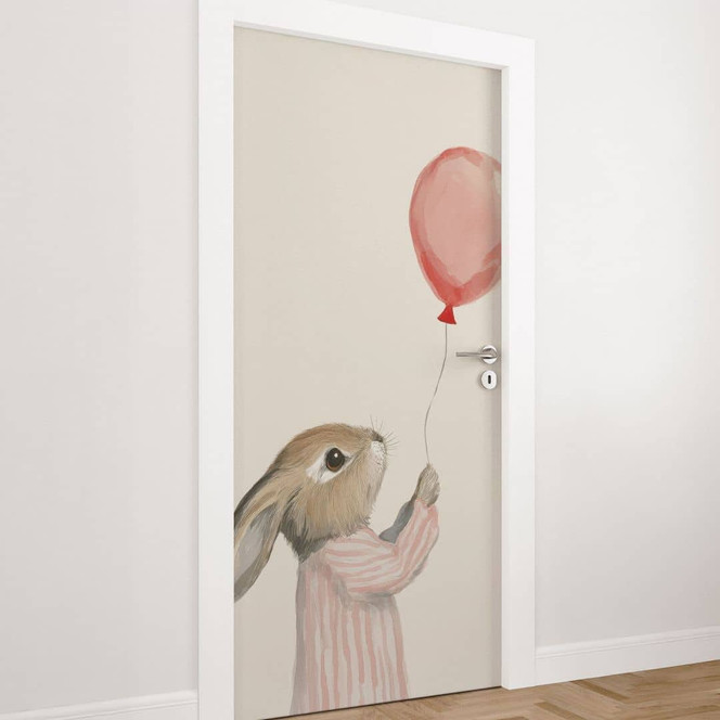 Türfolie Süsser Hase mit Luftballon - Treechild