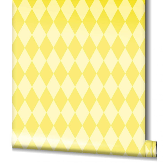 Vliestapete Rauten Grafisch Modern in Gelb für Schlafzimmer