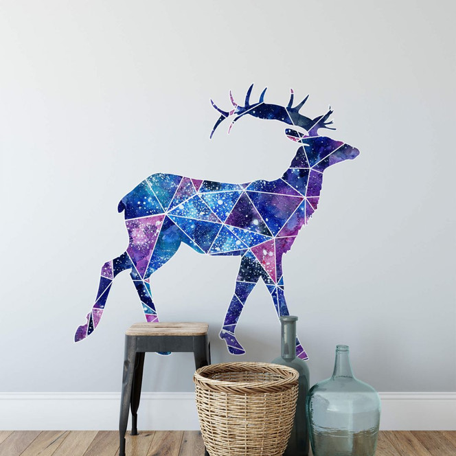 Wandtattoo Polygon Galaxie Hirsch