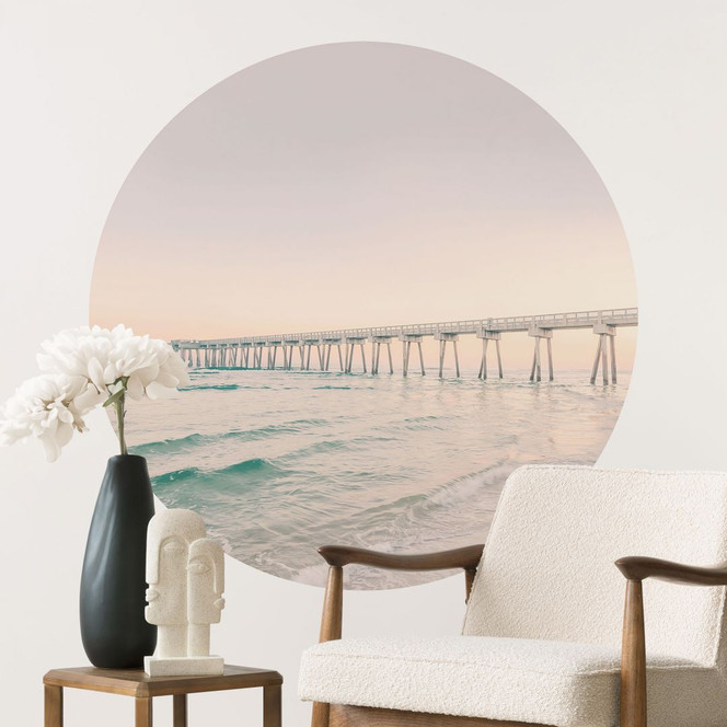 Wandtattoo Seebrücke über dem Meer - Sisi & Seb - Rund