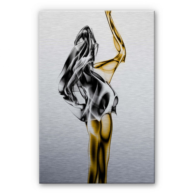 Alu-Dibond Bild mit Silbereffekt Marini - Gold und Silber