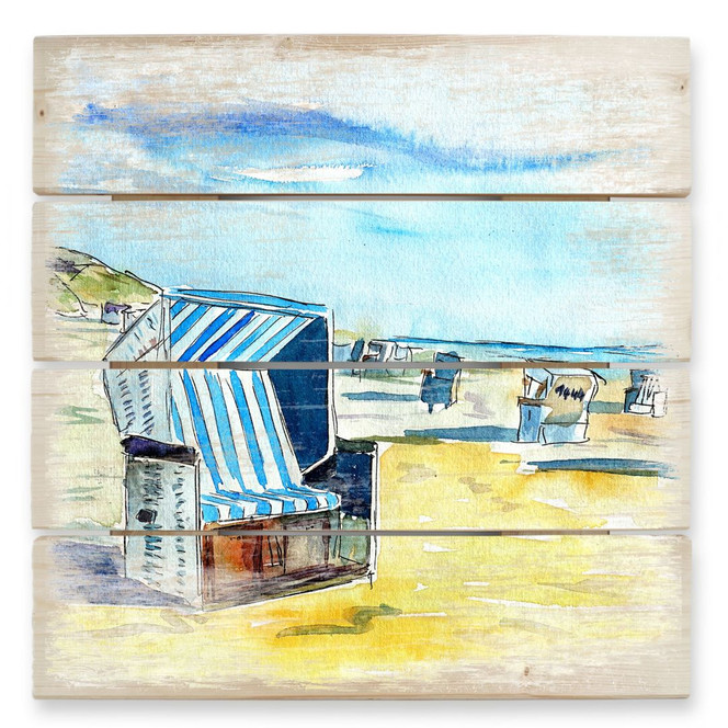 Holzbild Bleichner - Sylter Strand - 40 x 41.5 cm