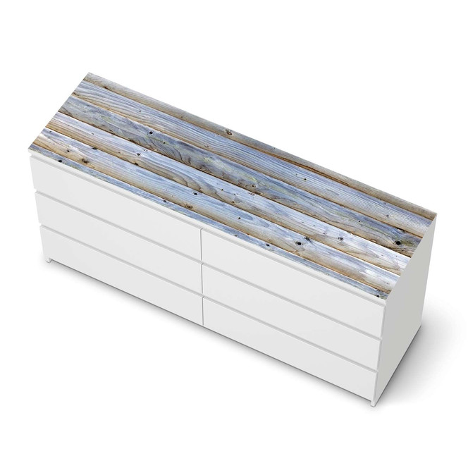 Möbelfolie IKEA Malm Kommode 6 Schubladen (breit) oben - Greyhound- Bild 1