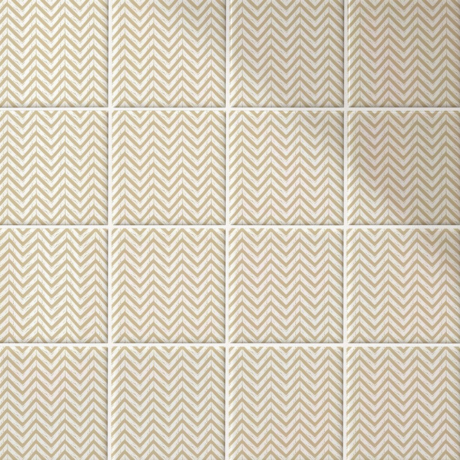 Fliesenaufkleber Boho - Fischgrätenmuster cappuccino - 12er Set