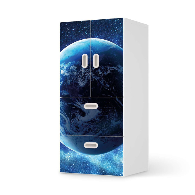 Möbelfolie IKEA Stuva / Fritids - 2 Schubladen und 2 kleine Türen - Planet Blue- Bild 1